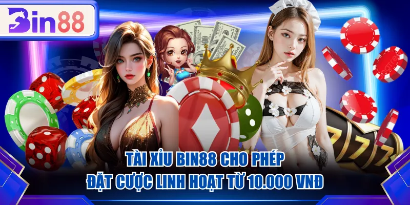 Tài Xỉu BIN88 cho phép đặt cược linh hoạt từ 10.000 VNĐ